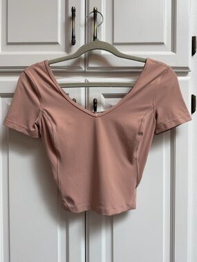 Lululemon Align Tee in Neutral Nude Pink Color Size 2